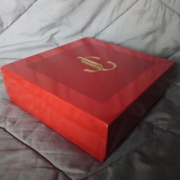BOX ONLY Jimmy Choo I Want Choo Red Glitter Luxury Fragrance Storage Box - Picture 5 of 8